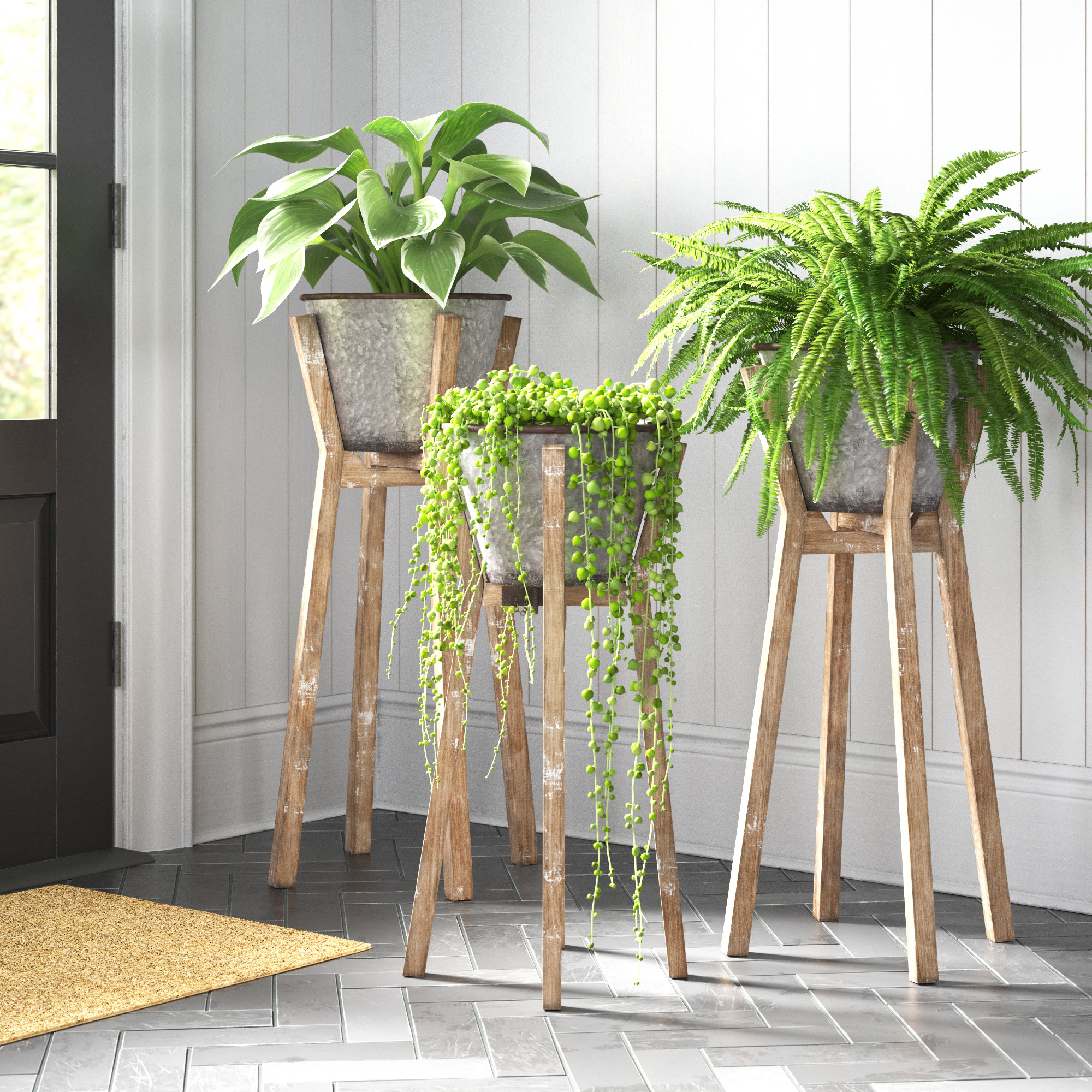 Aberdeen Modern Rustic 3 Piece Aluminum Pot Planter Set Reviews Birch Lane
