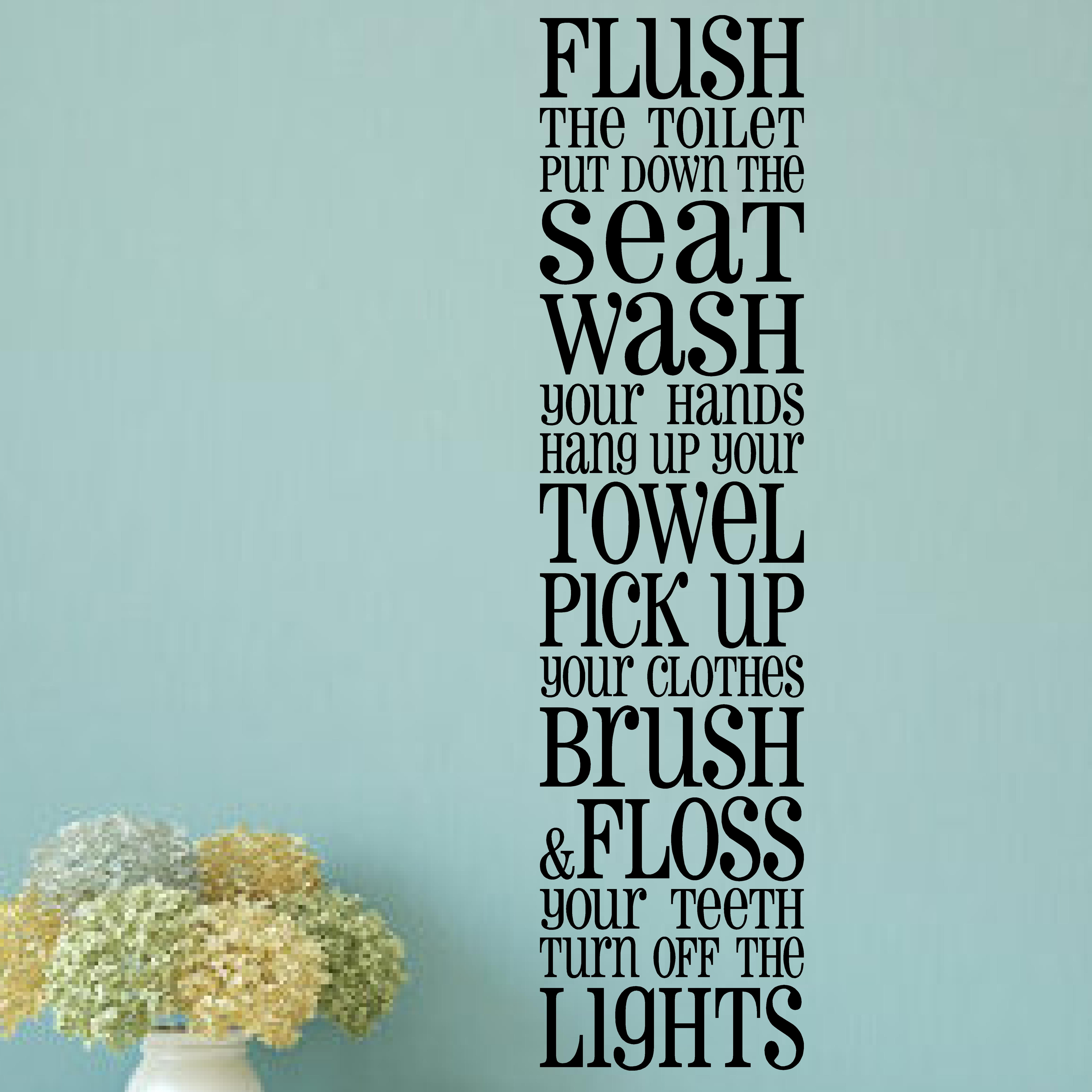 Enchantingly Elegant Bathroom Rules Wall Sticker Reviews Wayfair