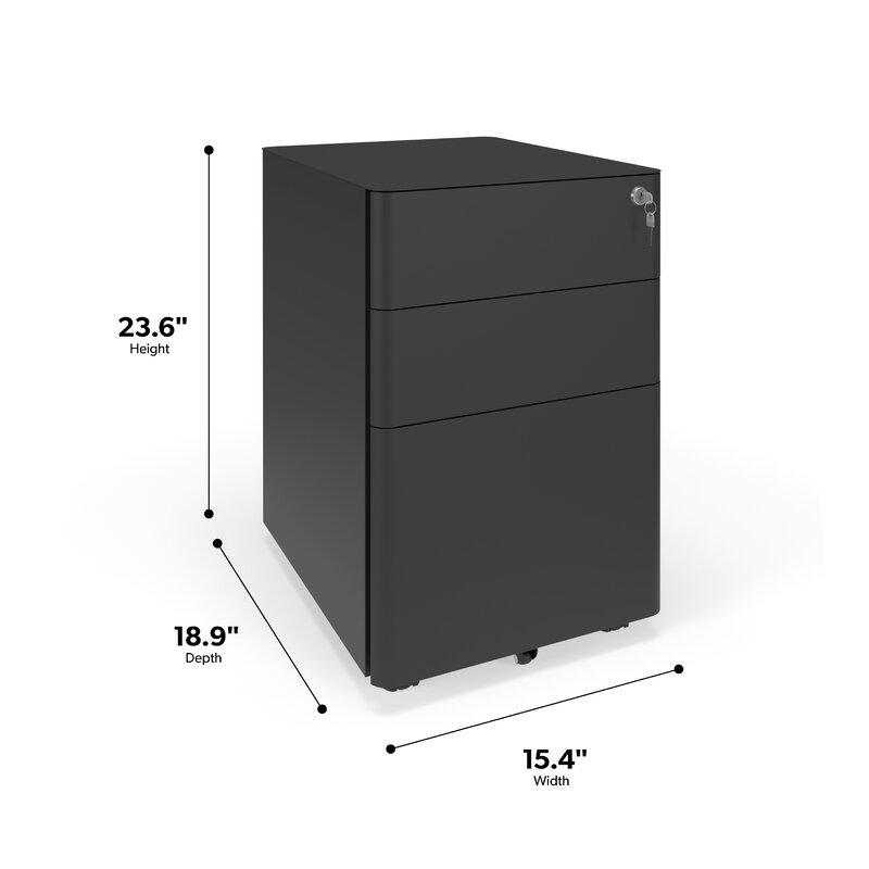 Hon Basyx Metal 3 Drawer Mobile Vertical Filing Cabinet Wayfair