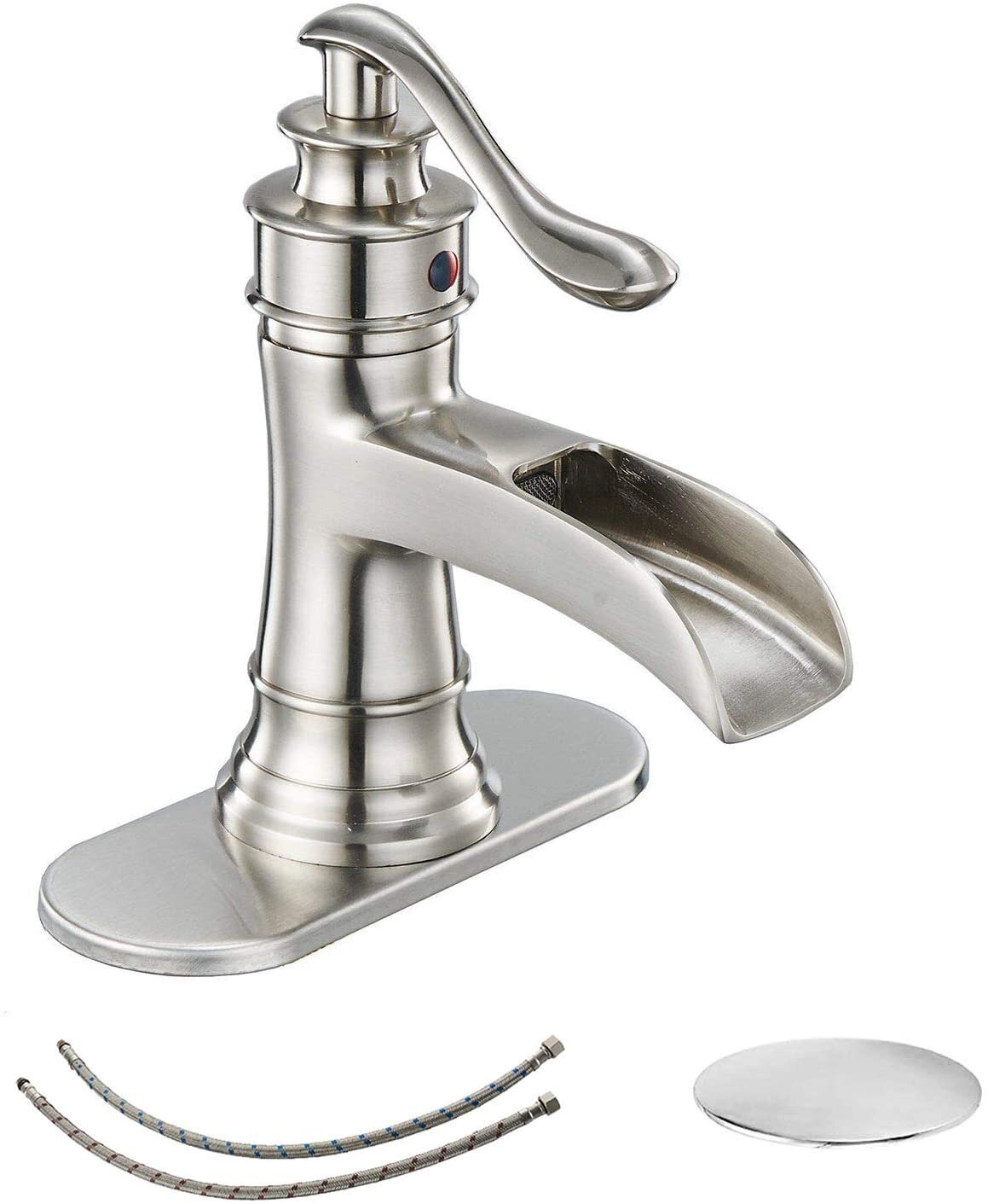 Waterfall Bathroom Faucet Stainless steel Single Handle Sink Tap 1Hole Mixer Tap 