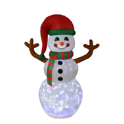 6 Foot Tall Lighted Christmas Inflatable Snowman with Scarf Christmas Hat and Twinkle LED Indoor / Outdoor Holiday Blow Up Yard Garden Decoration