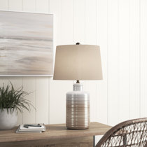 taupe ceramic table lamp