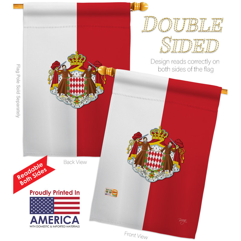 Breeze Decor Monaco Flags Of The World Nationality Impressions Decorative Vertical 28 X 40 Double Sided House Flag Set Pole Bracket Hardware Wayfair