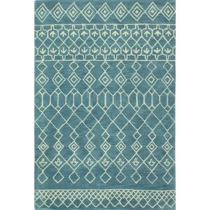 Bielecki Hand-Tufted Azure Area Rug