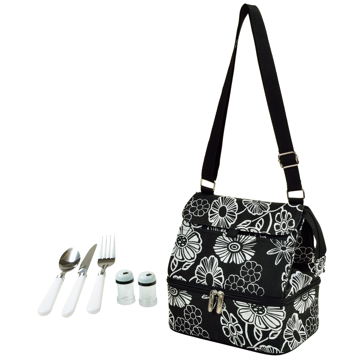 white insulated picnic tote bag