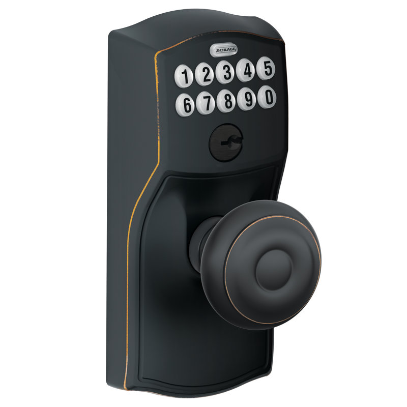 Fe595cam716geo 619 505 Schlage Georgian Keypad Knob With Camelot