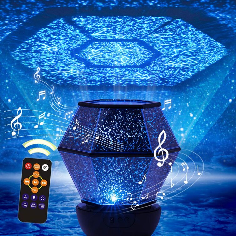 The Holiday Aisle® Star Night Light Projector For Kids,Music Bedroom Kid Night Projector 360?rotating,USB Cable Star Peojector Lamp For Decorating Birthdays, Christmas,Party, Best Gift For Baby Bedroom - Wayfair
