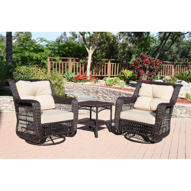 August Grove Hayden 3 Piece Conversation Set with Cushions & Reviews ...