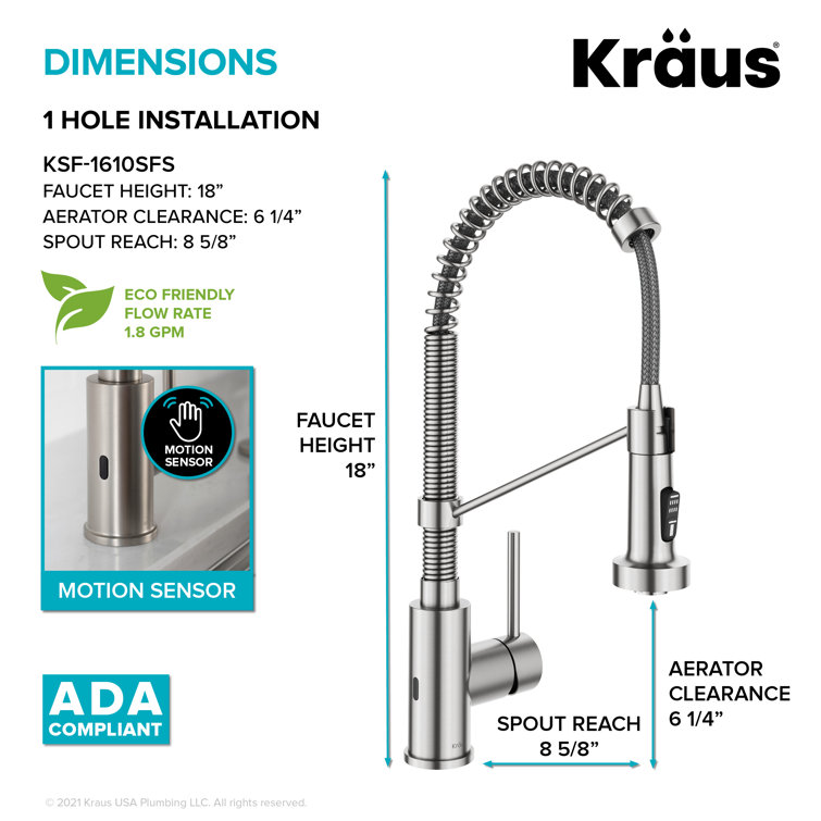 Bolden Touchless Single Handle Kitchen Faucet with Accessories