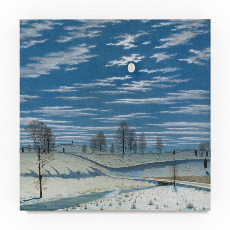 Trademark Art Winter Scene In Moonlight 1869 Oil Painting Print