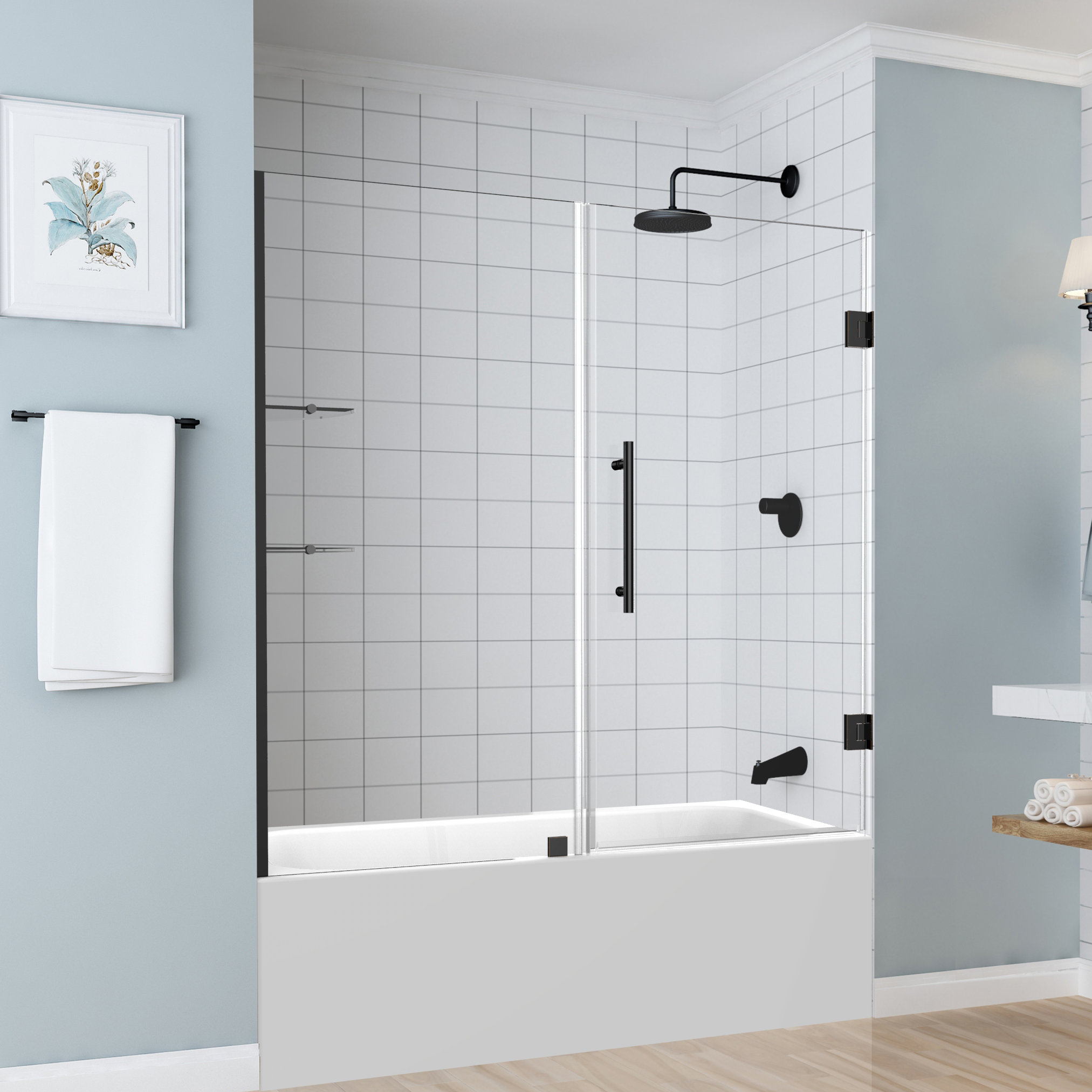 Coraline 60 X 60 Single Sliding Frameless Tub Door 