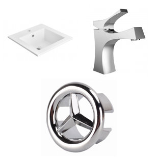 Go to store & view more images American Imaginations 1 Hole Ceramic Rectangular Drop-In Bathroom Sink with Faucet and Overflow
