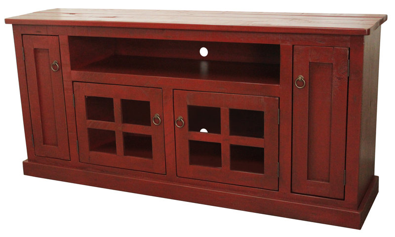 Ryne Solid Wood TV Stand for TVs up to 78" Color: Rustic Red