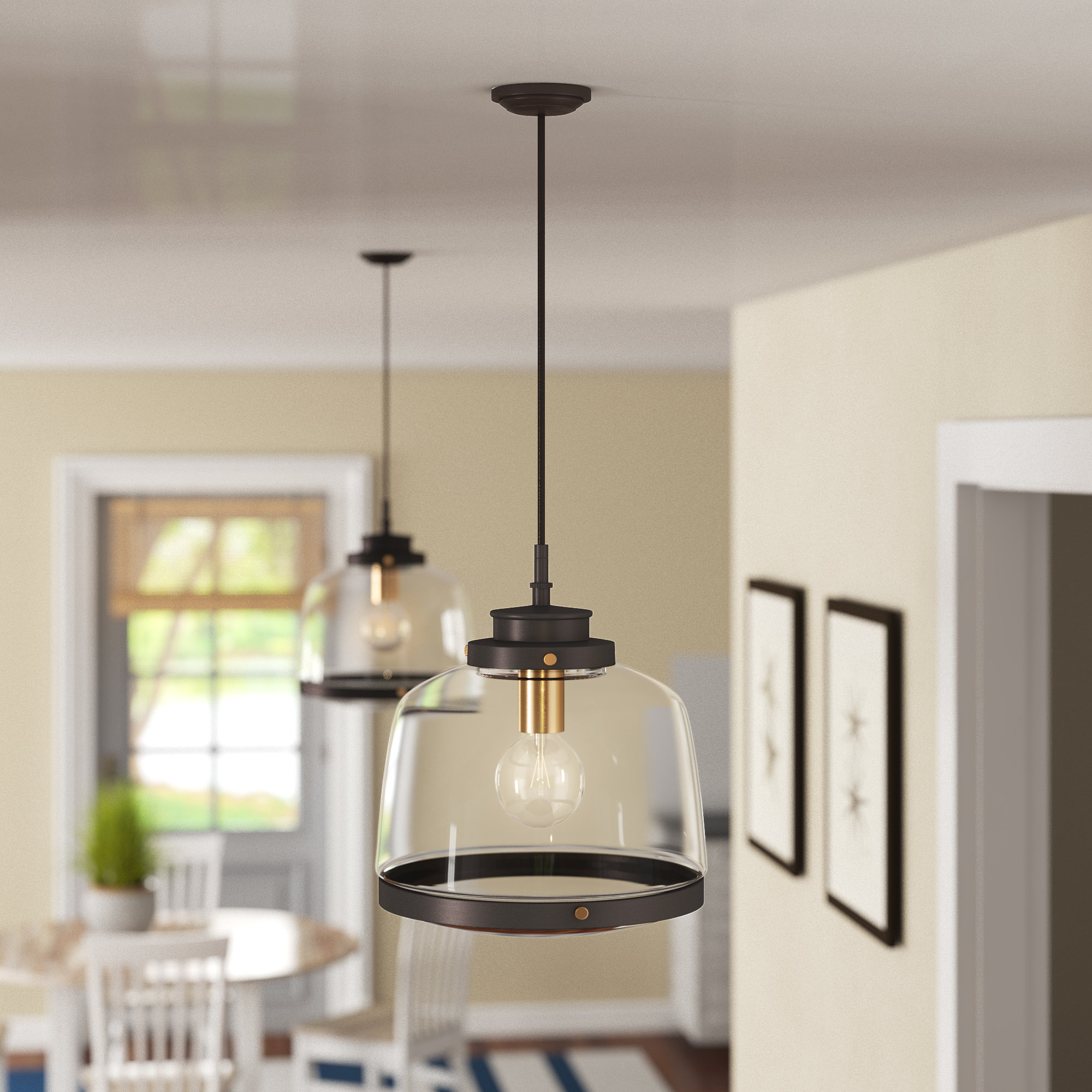 Beachcrest Home Murguia 1 Light Single Schoolhouse Pendant Light Single Schoolhouse Pendant