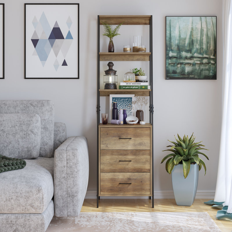 Union Rustic Stansbury 68 9 H X 20 1 W Iron Ladder Bookcase With Bins Reviews Wayfair Shop for ladder desk with shelves online at target.
