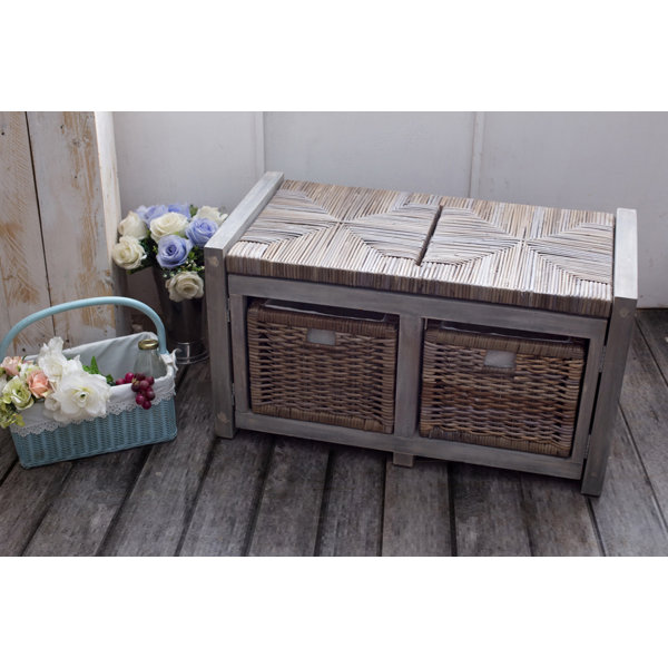 Breakwater Bay Wicker Storage Hall Bench Wayfair