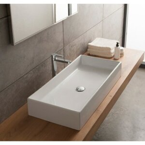 Teorema Ceramic Rectangular Vessel Bathroom Sink