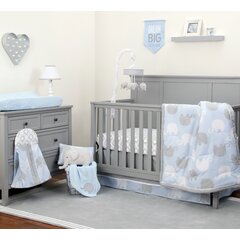 Curtains or 2-10 Pcs Baby Bedding Set 120x90or135x100-Antiallergic-Safari Blue 