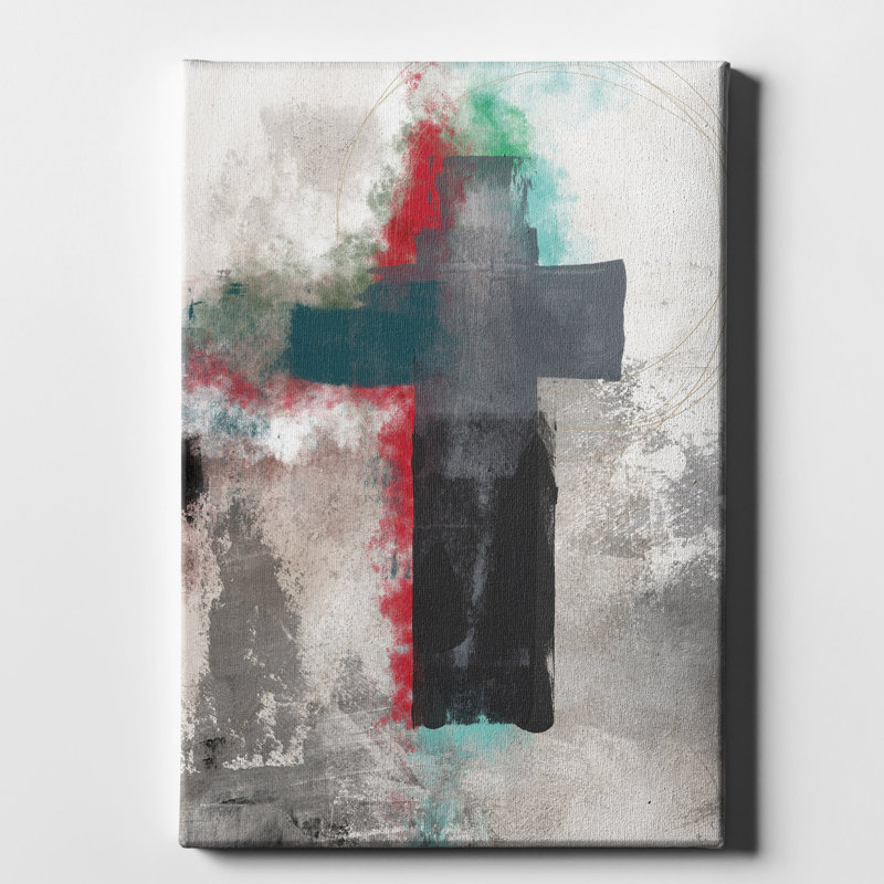 Williston Forge Contemporary Cross Wrapped Canvas Acrylic Painting Print On Canvas Wayfair