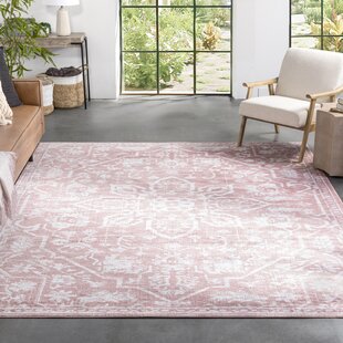 NEW BLUSH PINK TEXTURED LIVING ROOM RUGS SOFT NON SHED PASTEL GEOMETRIC RUG 