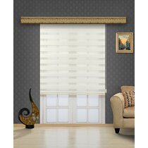 Chicology Zebra Striped Horizontal Roller Shade West Ivory Pick Your Size 