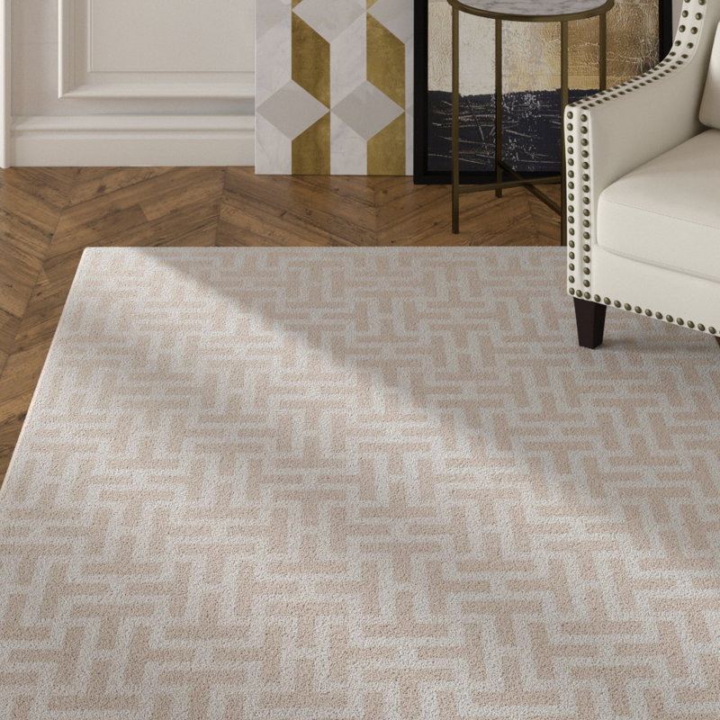 House Of Hampton Barclee Power Loom Light Gray Beige Rug Wayfair