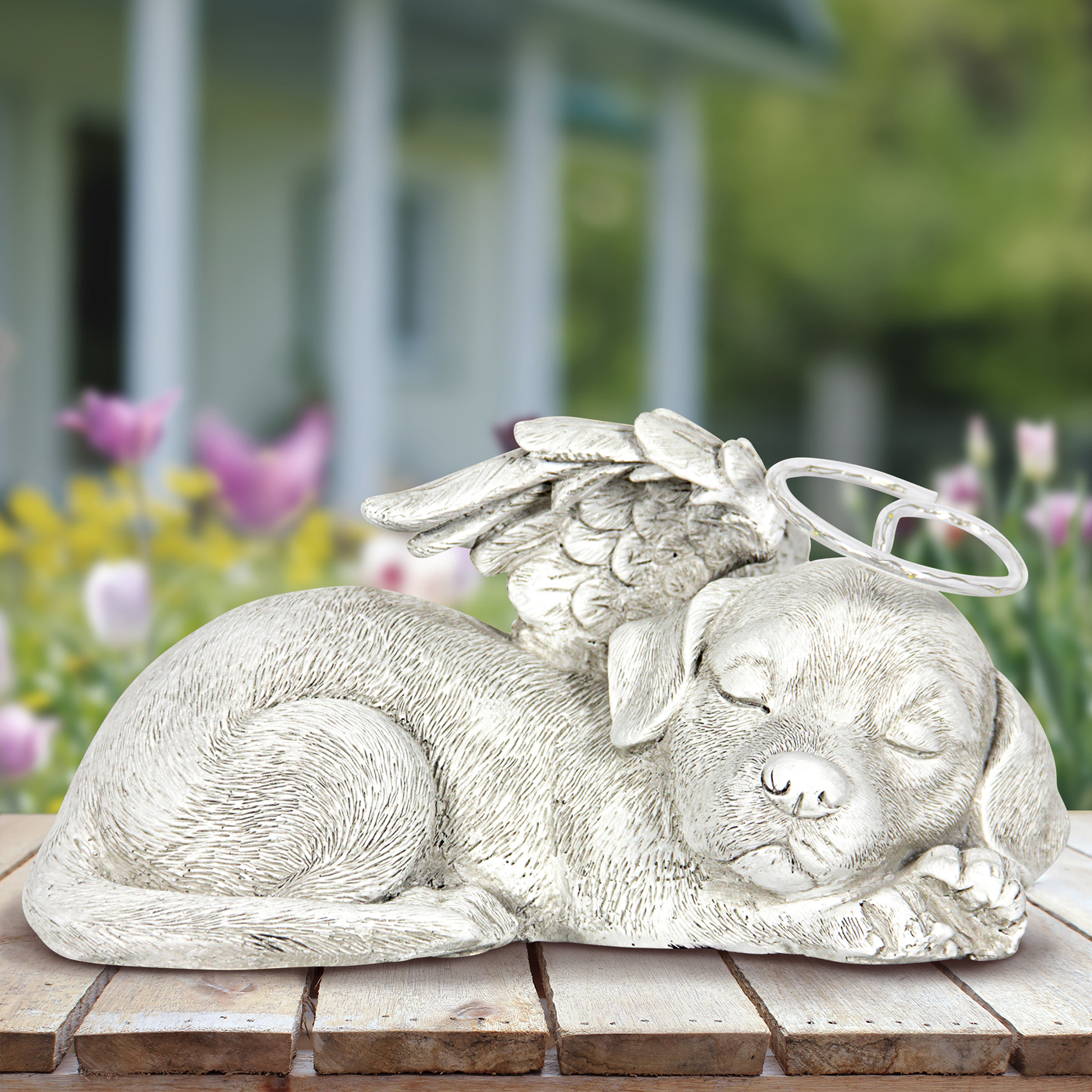 Winston Porter Tomaso Solar Sleeping Dog Memorial Statue Reviews Sleeping Dog Memorial Statue