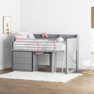 twin low loft bed with storage by step2