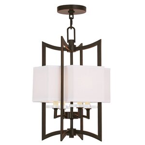 Amenia 4-Light Fabric Shaded Chandelier