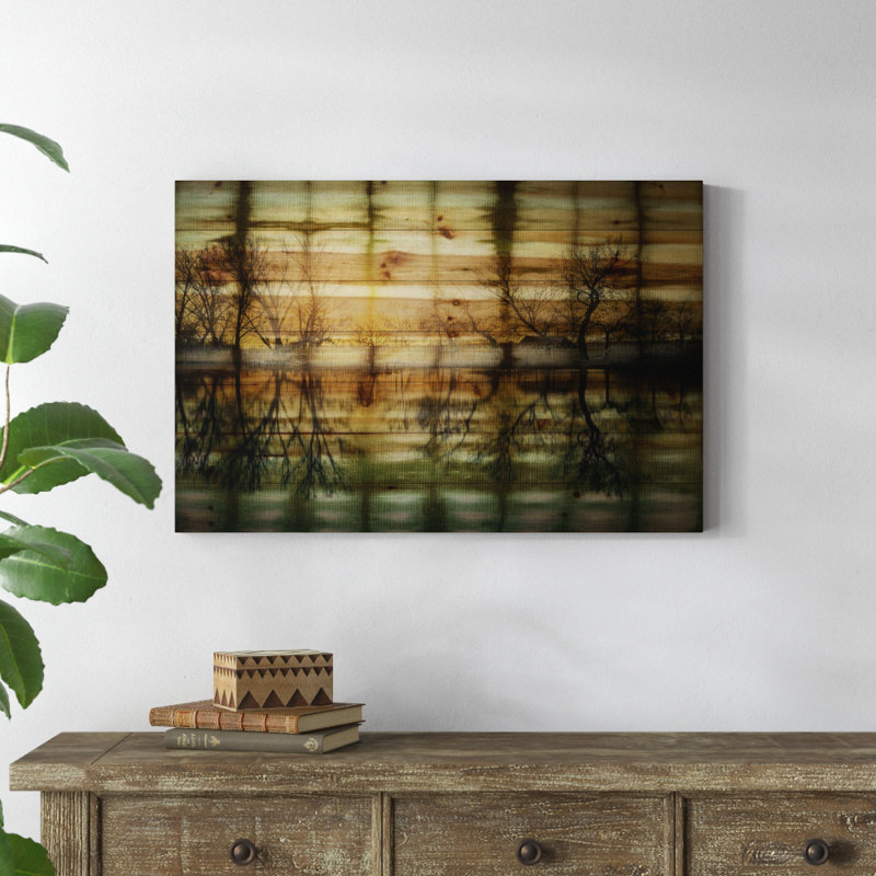 Union Rustic Calming Reflection By Parvez Taj Painting Print On