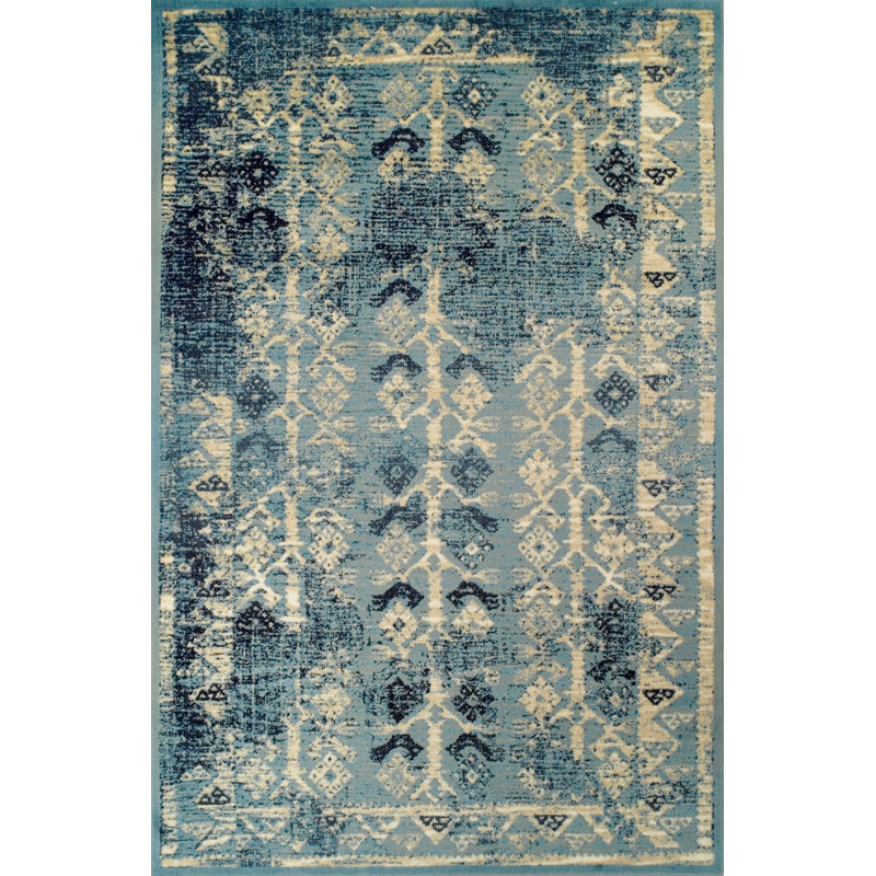 Ebern Designs Mya Blue Cream Area Rug Wayfair Mya Blue Cream Area Rug