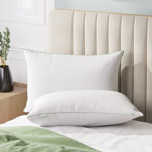 Luxury Set of 2 Down Alternative Bed Pillows Neck Back Support 100% Velvet Cover 