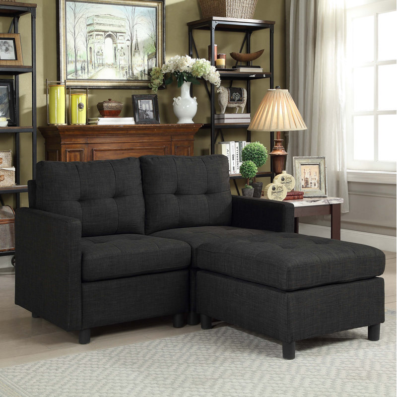 Ebern Designs Wetherby 52 Reversible Sofa Chaise With Ottoman Reviews Wayfair