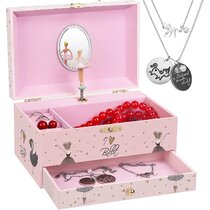 Vintage Ballerina Music Box Gift Jewelry Storage Play Pink Figurine Swan Lake 