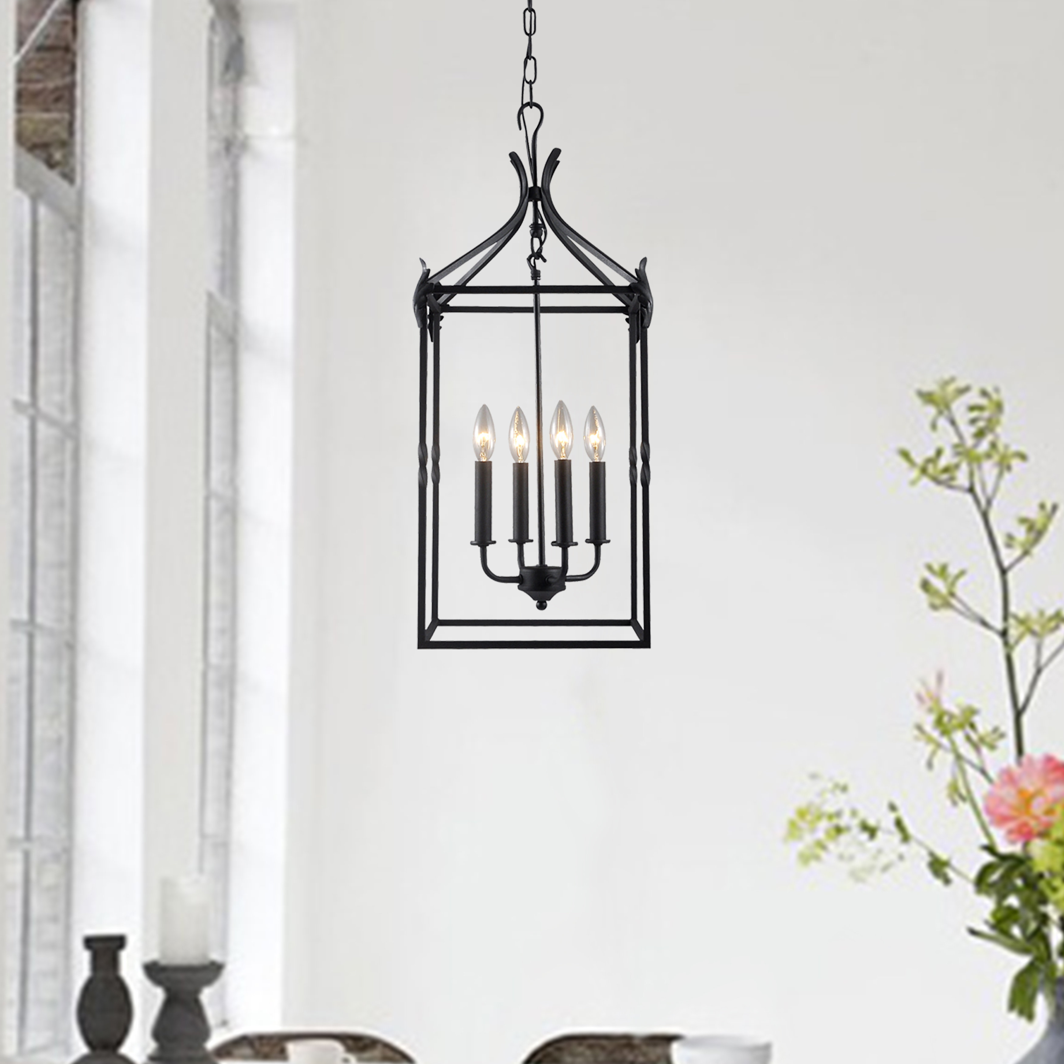 Gracie Oaks Chesa 4 Light Lantern Geometric Pendant Wayfair