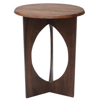 24"H Natural Acacia Wood Simple Pedestal Side Table with Minimalist Design and Ample Display Space