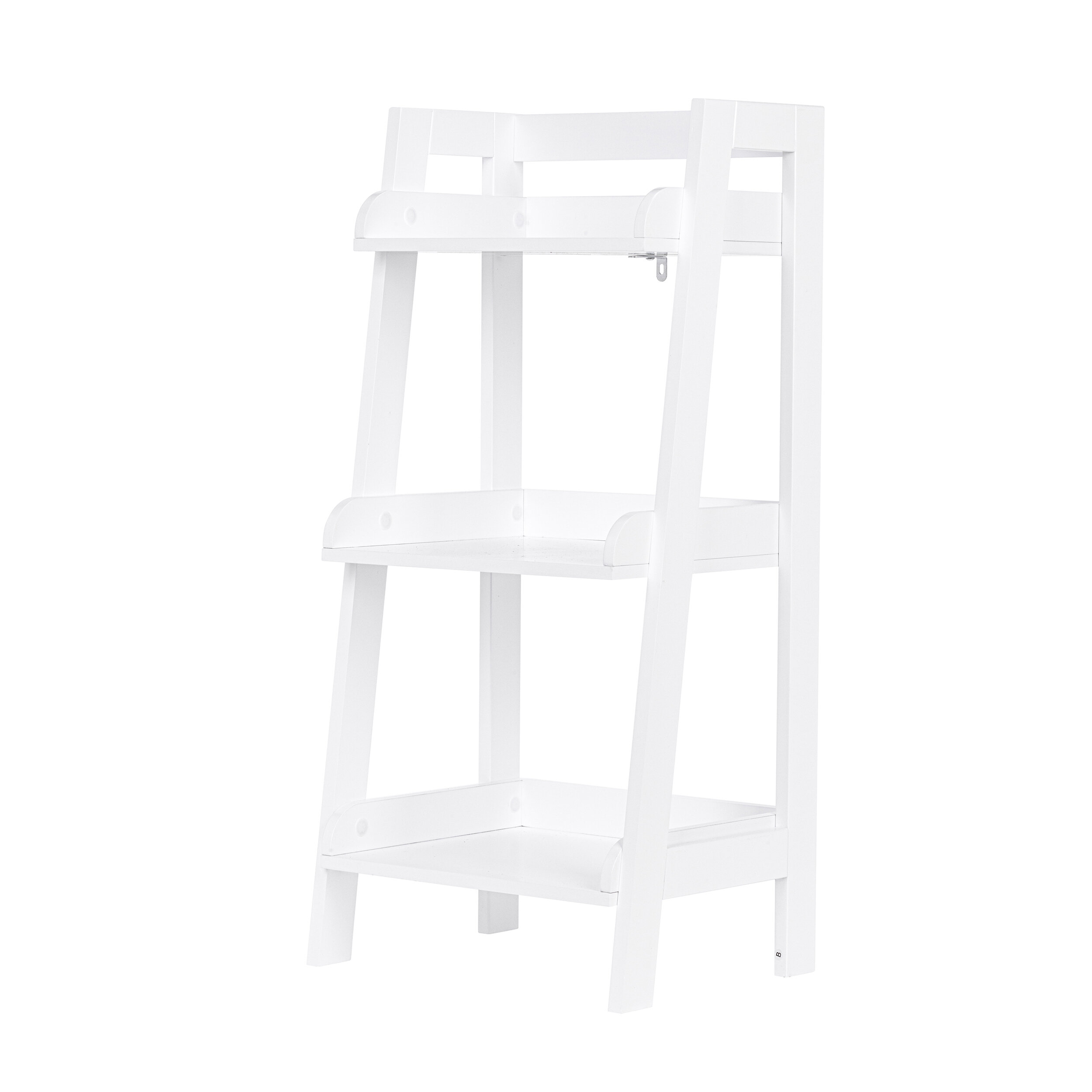 White bathroom ladder shelf