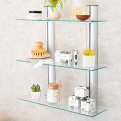 chrome bathroom shelving unit