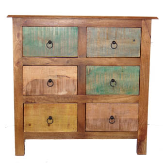 World Menagerie Honaker Old Fashioned Wooden 6 Drawer Accent Chest
