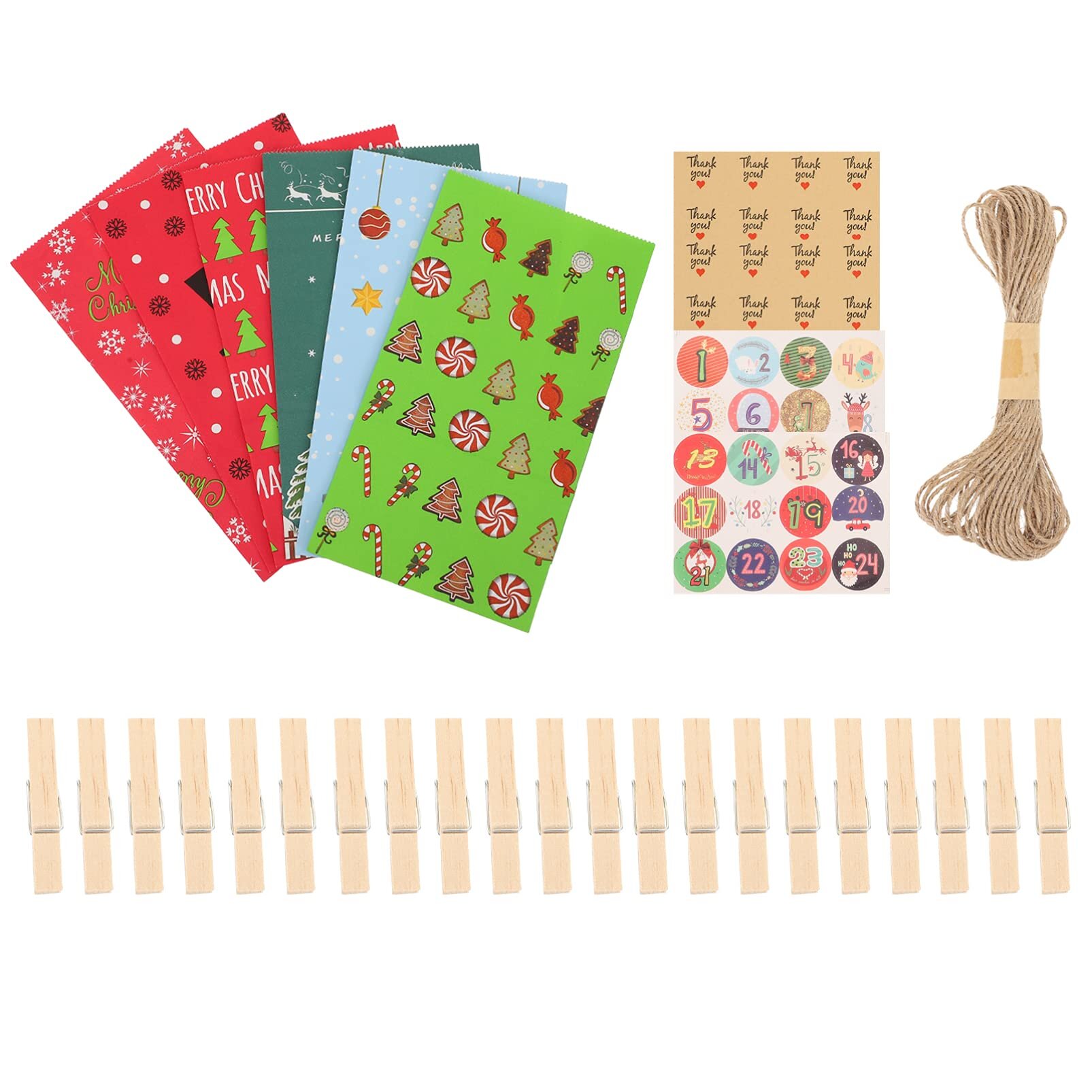 Numbers 1-24 per sheet Advent Calendar Countdown Christmas Labels Stickers 