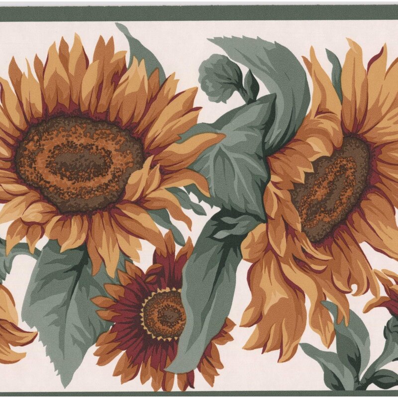 August Grove Besaw Sunflowers Modern Nature Design 15 L X 7 W