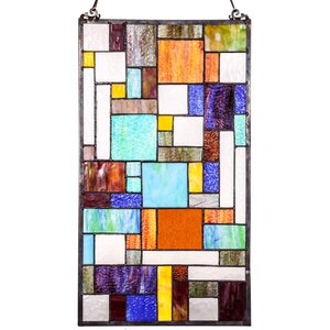 Mod Collage Tiffany Style Stained Glass Window Panel