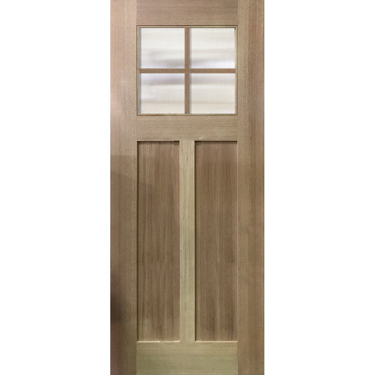 Knockety 8 0 Tall 4 Lite Craftsman Sdl Mahogany Wood Door Only Not Pre Hung Unfinished Wayfair