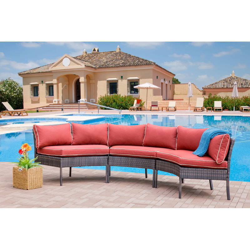Purington Circular Patio Sectional With Cushions Reviews Joss Purington Circular Patio Sectional With