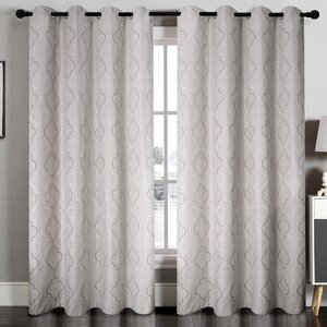 Geometric Blackout Grommet Single Curtain Panel