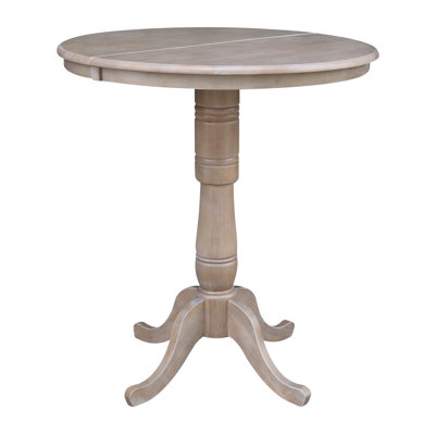 August Grove Madeline Pub Table Color Washed Gray Taupe