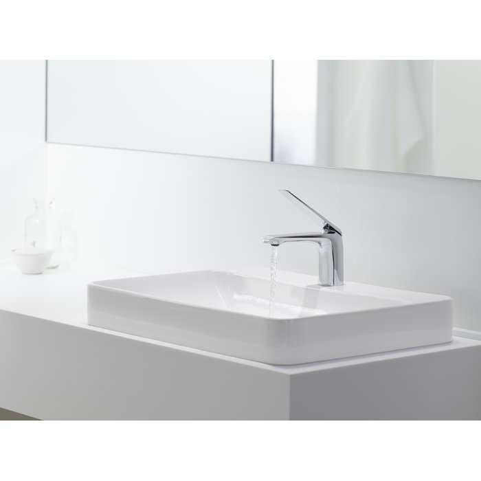 Vox Vitreous China Rectangular Vessel Bathroom Sink With Overflow