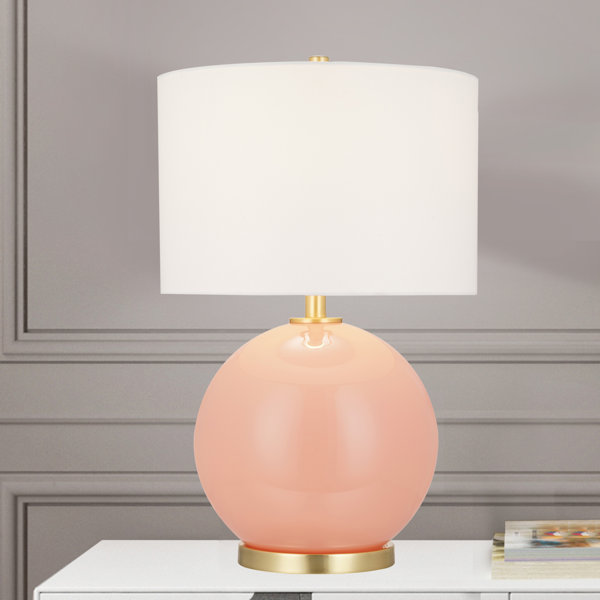 coral color table lamp