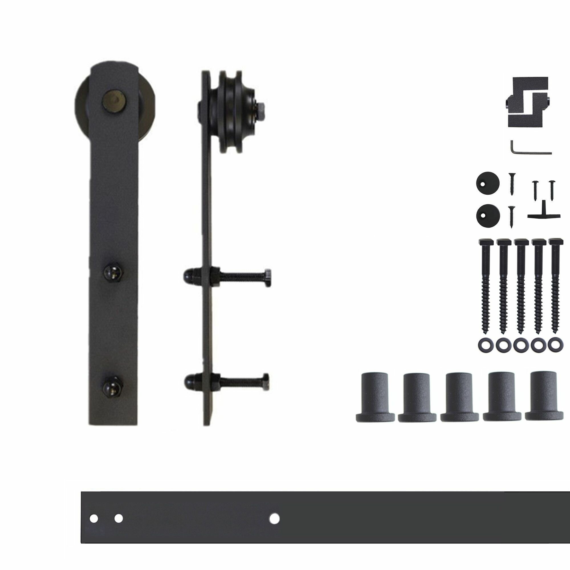 Homacer Straight Strap Standard Single Barn Door Hardware Kit