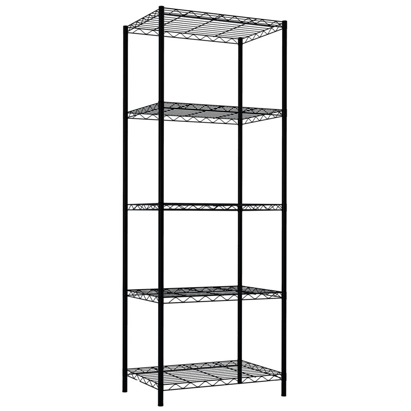Pershore 61.8'' H X 22.4'' W X 13.6'' D 5-Layer Wire Shelving Unit Finish: Black